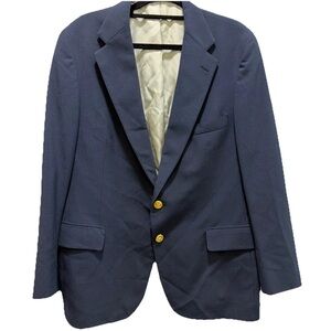 Ralph Lauren VTG Polo University Navy Blue 2 Button Blazer with Gold Accents